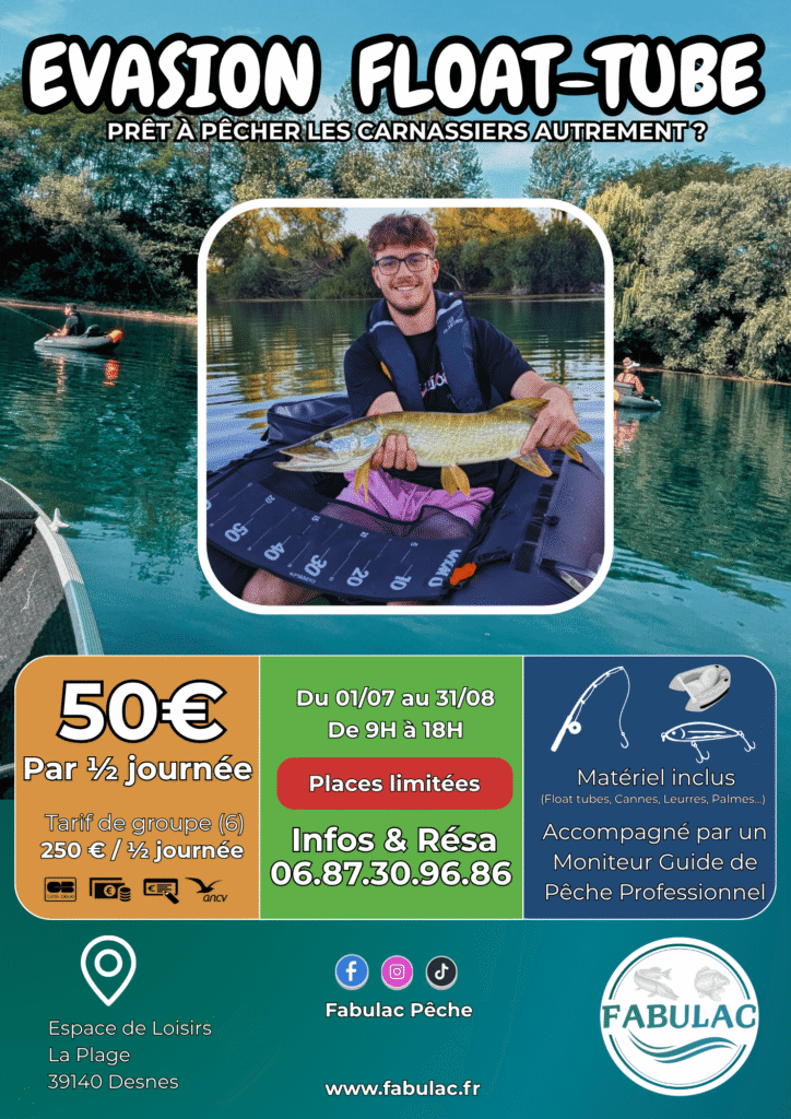 Sortie Float Tube guide de pêche Jura