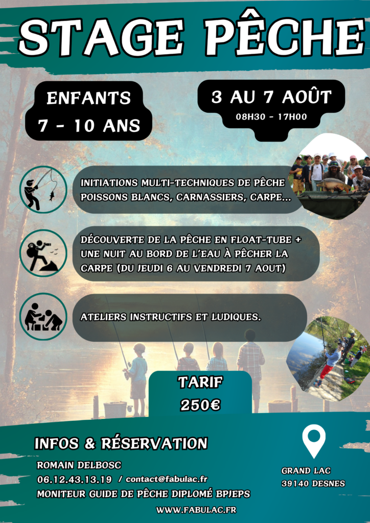 Stage pêche enfant aout