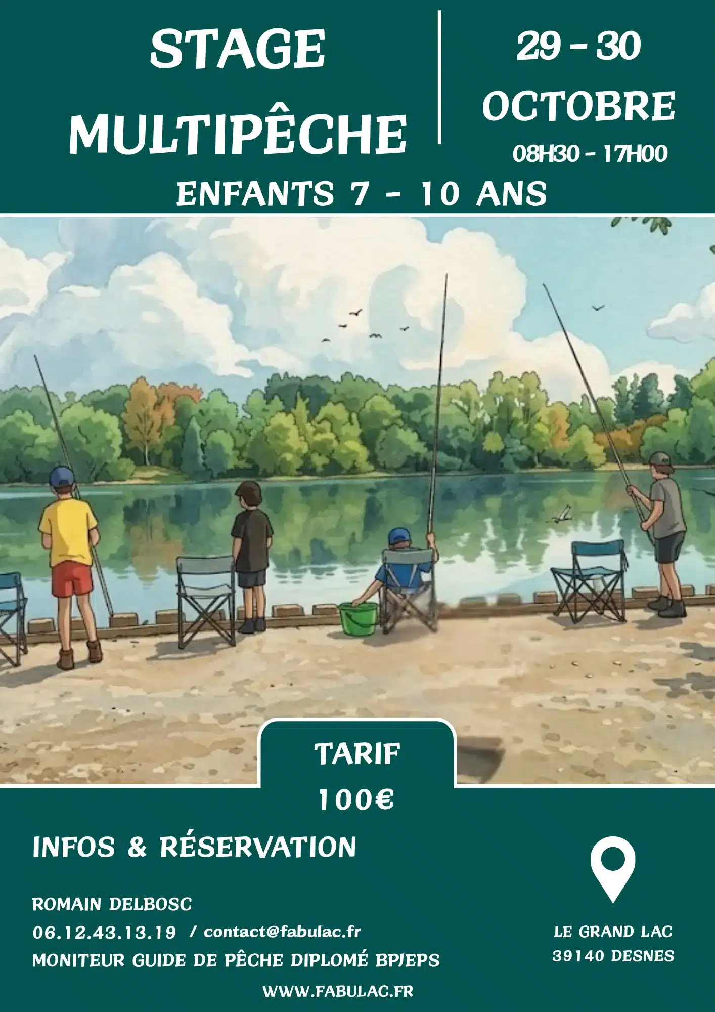 Stage Multi Pêche Enfants 7-10 ans Octobre 2026 Fabulac
